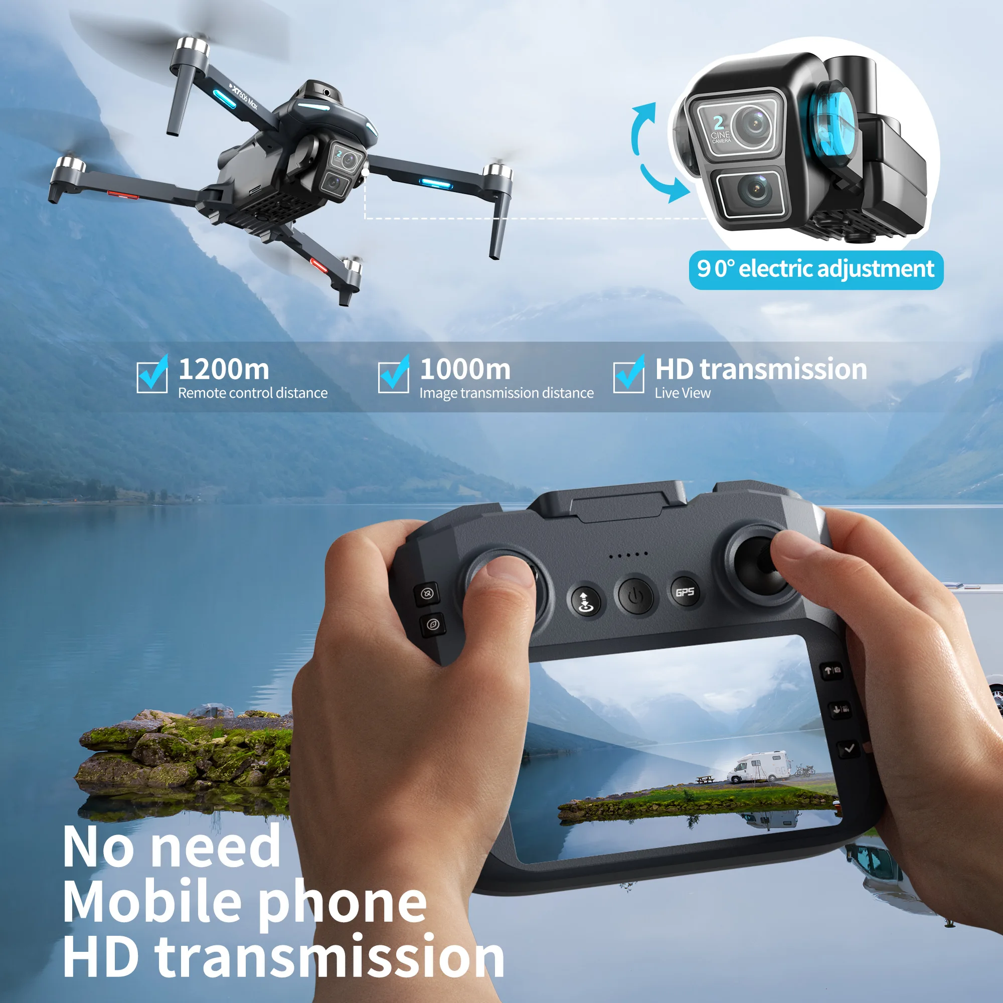 Dron GPS Original XT606 MAX 4k - Jjrc Drone X12 reseña y precio